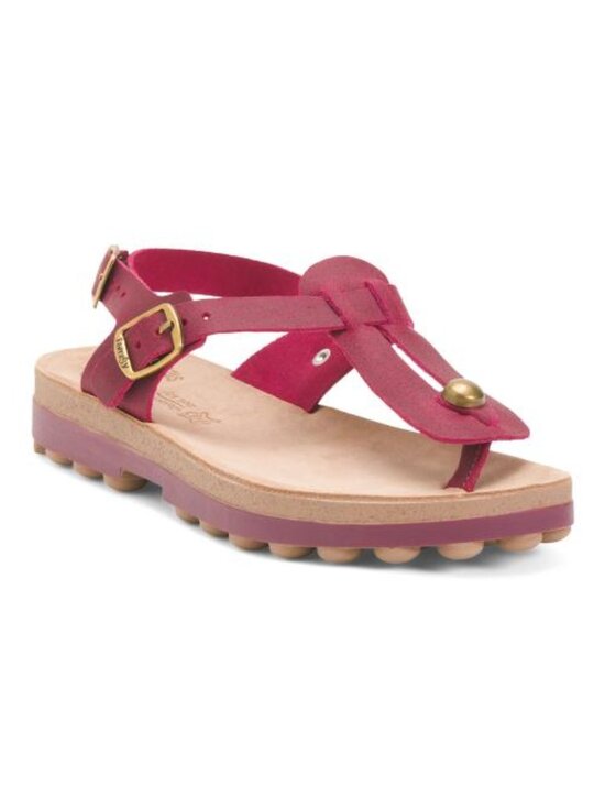 Fantasy Sandals Shoes - FANTASY SANDALS Made In Greece Suede Marlena Thong Toe Sandals